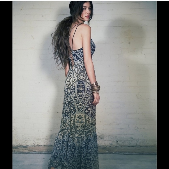Rare $350 Free People Printed Gown - Picture 7 of 8